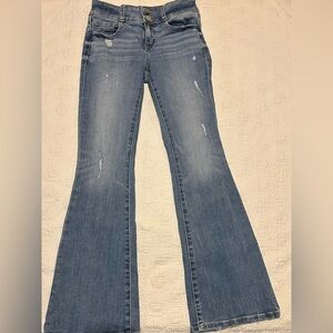 BKE Youth Distressed Flare Jeans Adjustable Waist Size 12R